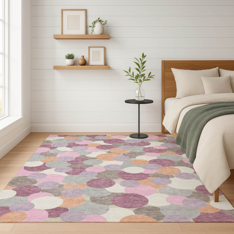 Tapis intérieur / extérieur lavable à la machine Chantille ACN2450, Rosé, 5 pi x 7 pi 6 po