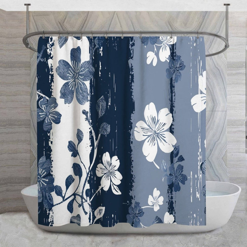 Rideau de douche Floral - Décoration de salle de bain Nature, H 93 po x l 70 po
