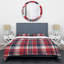 Tartan à carreaux rouge et bleu - Ensemble de housse de couette abstrait - Microfibre de polyester-78684115