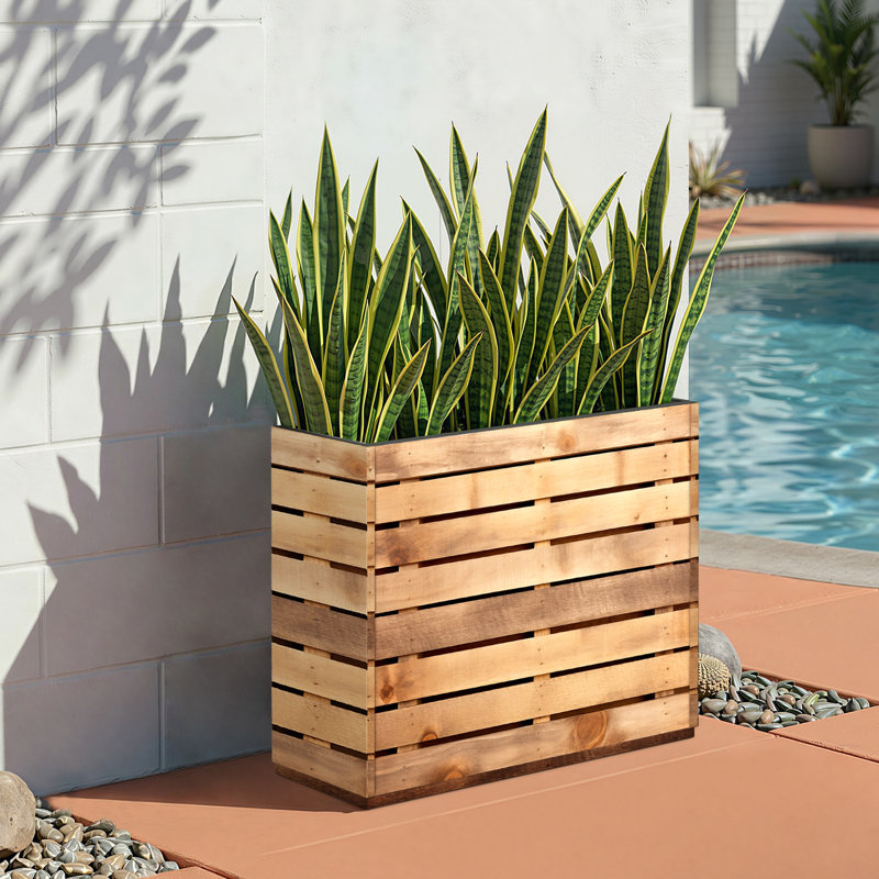 Large Rectangular Planter - Metal Rectangular Planter Box with Drainage Holes for Indoor and Outdoor Use