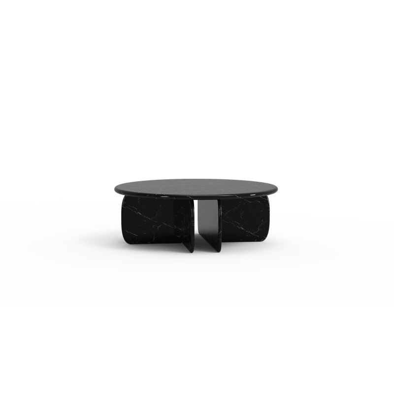 Catus Outdoor Round Coffee Table, Nero Marquina