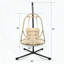 Fauteuil à œufs pliable suspendu en osier avec support et support de type C - porte-gobelet, coussin et oreiller-1181063608-1181063613