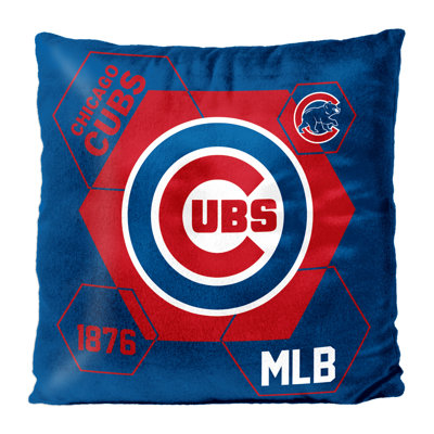 MLB Chicago Cubs Connector Velvet Reverse Pillow, Baseball Fan Decor, 16x16 Inches