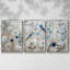 Oiseaux bleus au printemps, reproduction sur toile 3 pièces-1276788985-1276788989