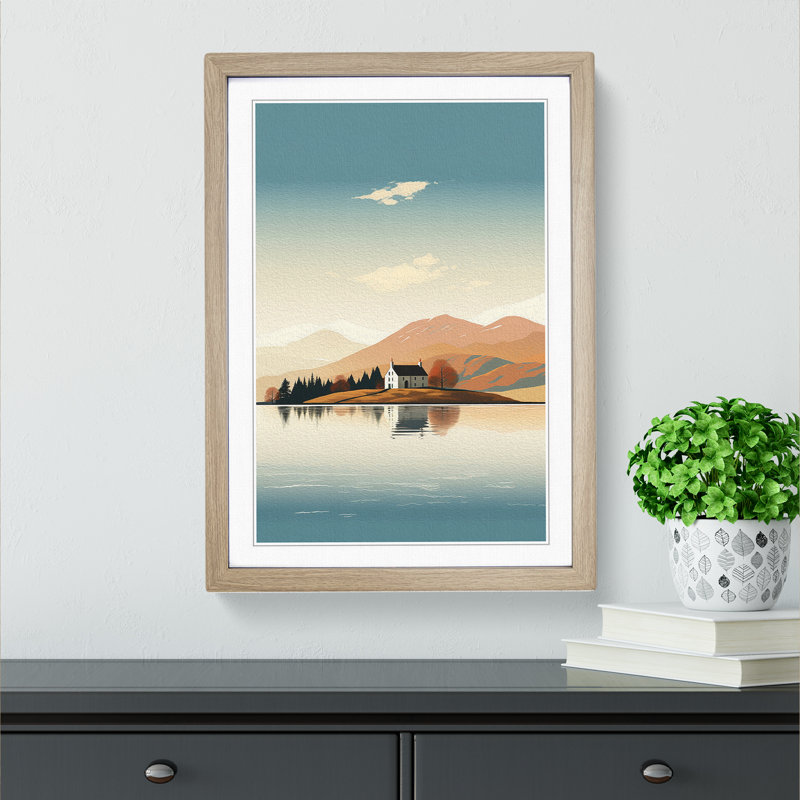 Scotland Minimalism - Framed Print, Oak, 64cm H x 46cm W x 2cm D
