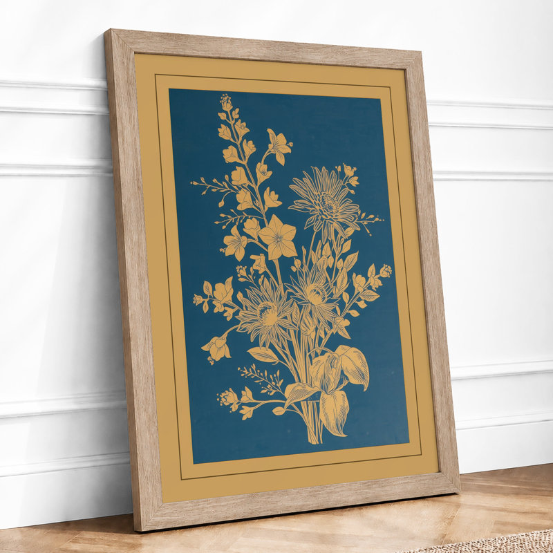 Golden Study Botanical - Framed Print, A1 - 84.1 x 59.4 cm, Oak