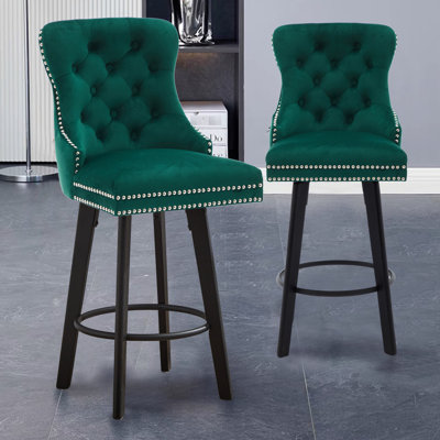 Velours de style moderne, bouton, anneau en métal pour bistro, bar maison, îlot de cuisine - siège luxueux et confortable, îlot, bistro