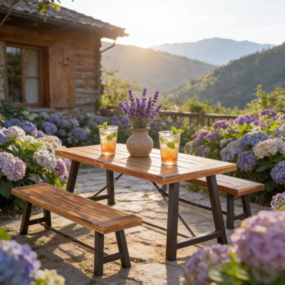 3 Piece Outdoor Dining Set For Backyard Brunch & Garden Casual Gatherings