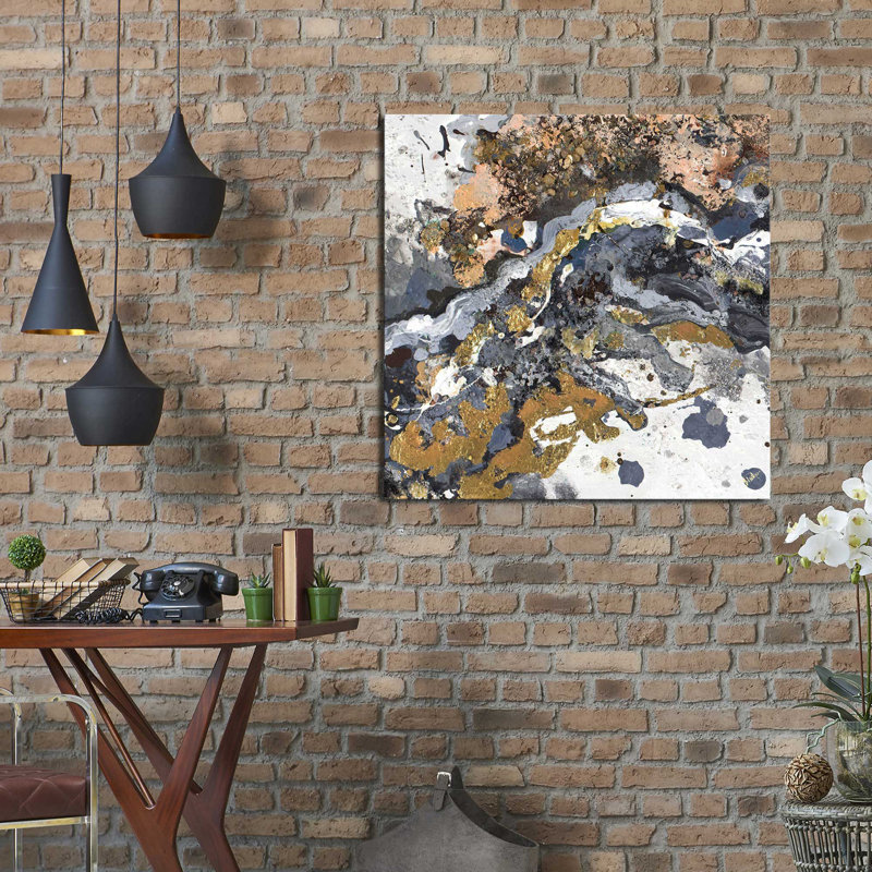 «Turbulence Square I» par Patricia Pinto - reproduction d'art sur toile tendue, H 24 po x l 24 po x P 1 po