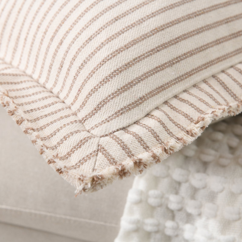 Housse de coussin Boho, H 20 po x l 12 po, Forme rectangulaire, Taupe