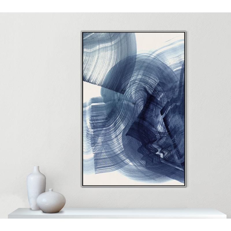 Indigo Crescendo I, impression par , Flottant argenté, H 61,5 po x l 41,5 po