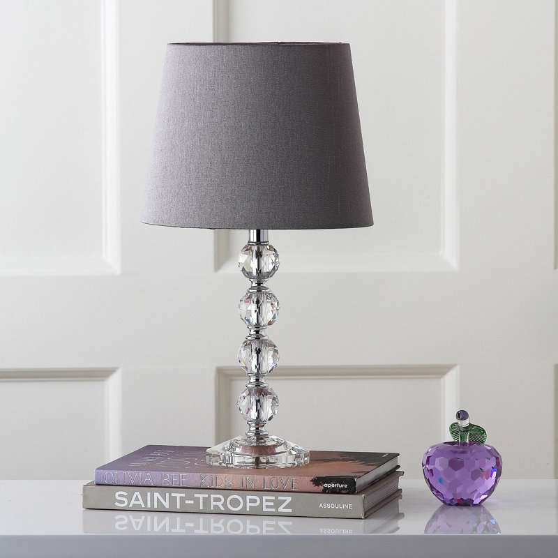 Nola Crystal Table Lamp, Gray