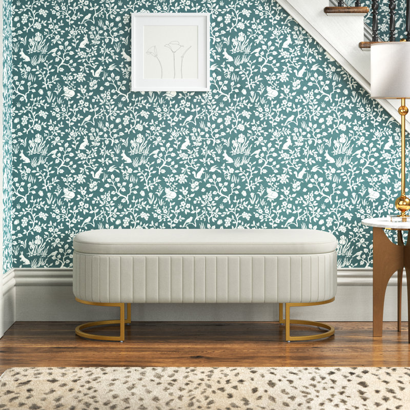 Easthampton 49.2'' W " Modern Storage Bench, Ivory