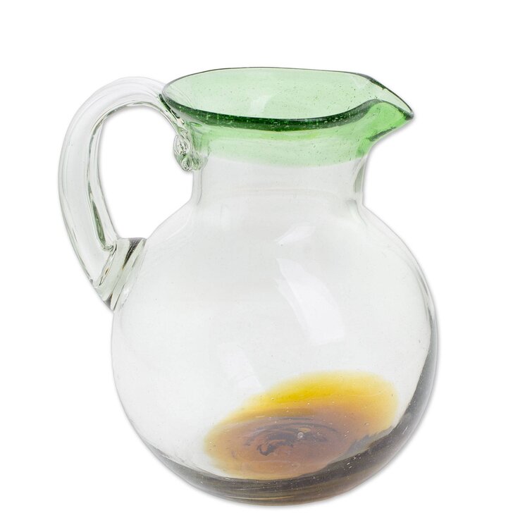 Palm Beach Recycled Glass Water Filter Pitcher NOVICA