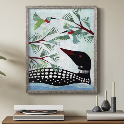 «Forest Creatures», reproduction encadrée en bois massif