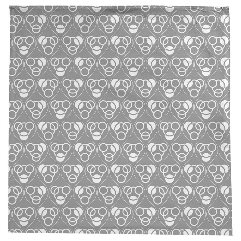 Nappe classiques des cercles et des vagues, Gris/blanc