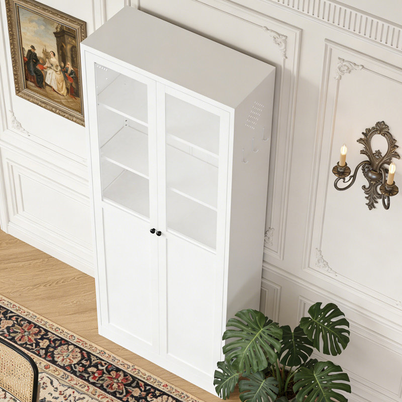 Armoire de cuisine 72 "en métal avec portes et tablettes