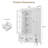 63.4'' H Display Cabinet, Modern Farmhouse Curio Cabinet with Glass Doors, 4-Tier Bookcase with 2 Drawers & Adjustable Shelves, Solid Wood Legs-1406707190