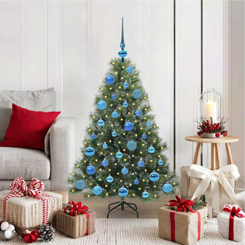 Artificial Christmas Tree with 150 LEDs Green PE and PVC
