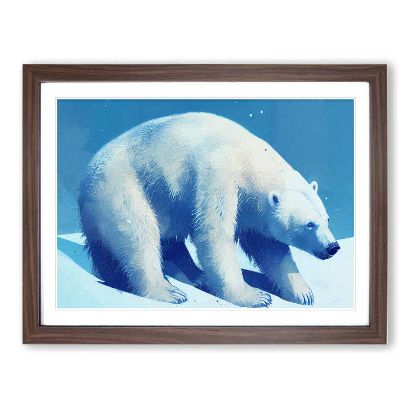 Polar Bear Vol.1 - Single Picture Frame Print, Brown, 34cm H x 46cm W x 2cm D
