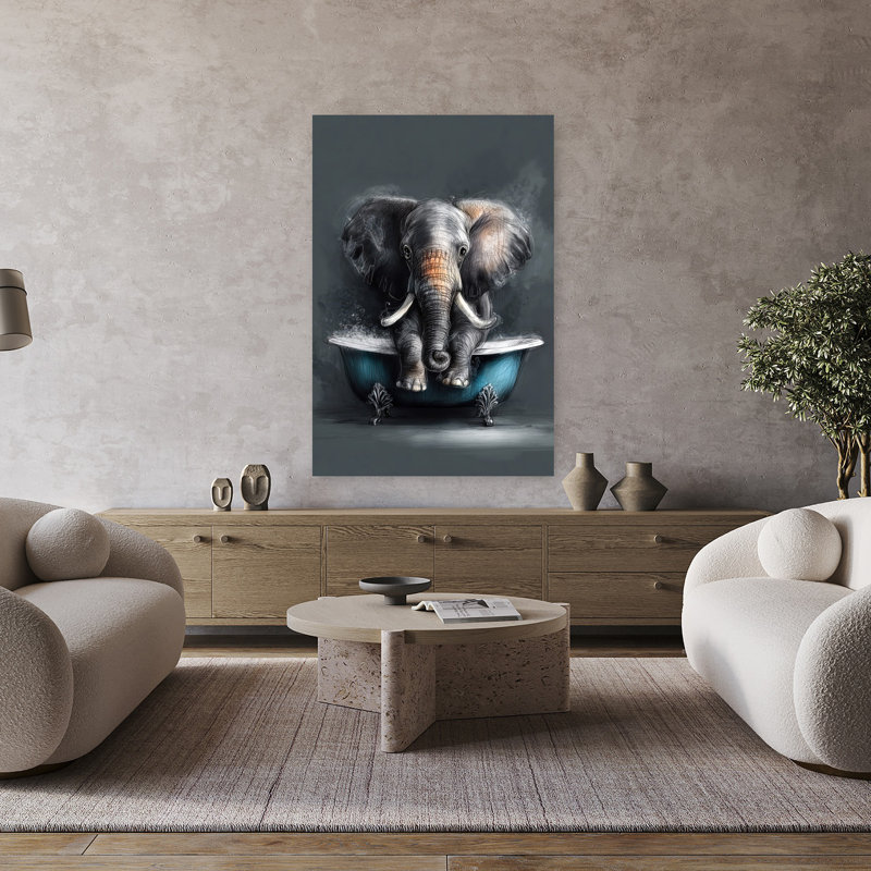 Art contemporain contemporain, éléphant, H 48 po x l 32 po