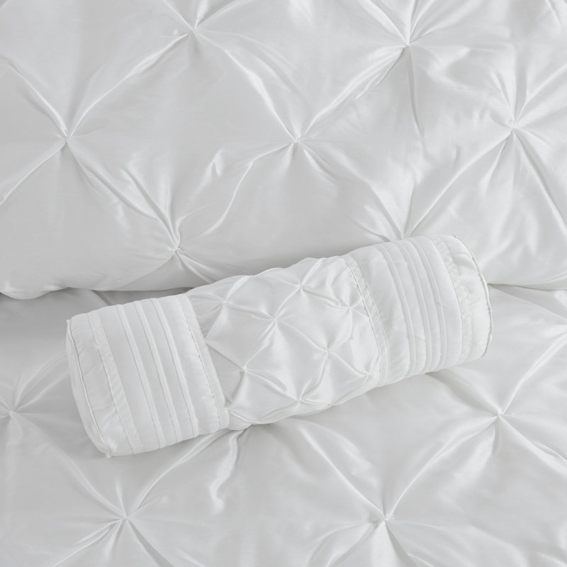 Ensemble d'édredon capitonné 7 pièces grand blanc, Édredon grand + 6 pièces supplémentaires inclus, Blanc
