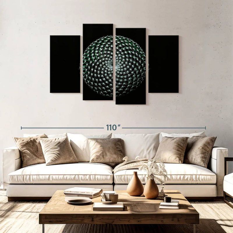 Harnek abstrait cactus, H 48 po x l 75 po