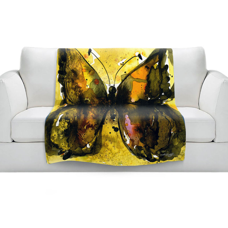 Couverture sherpa à 30 doux papillon aquarelle, l 68 po x L 80 po