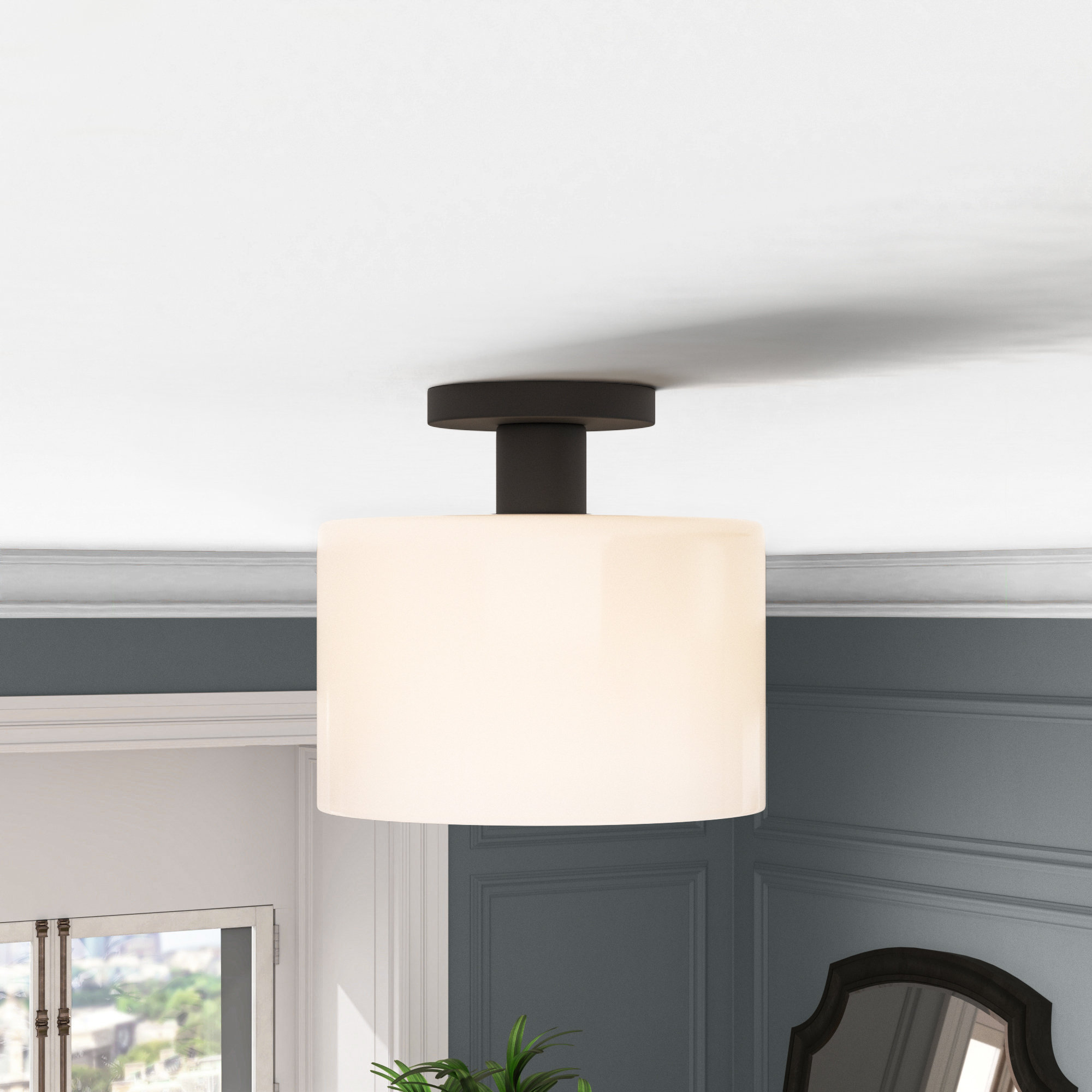 Henri 1-Light 10" Semi Flush Mount | Elegant Lighting