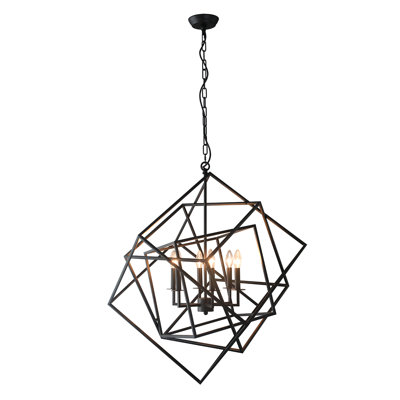 Lustre géométrique à 6 lumières de style bougie Fredrico