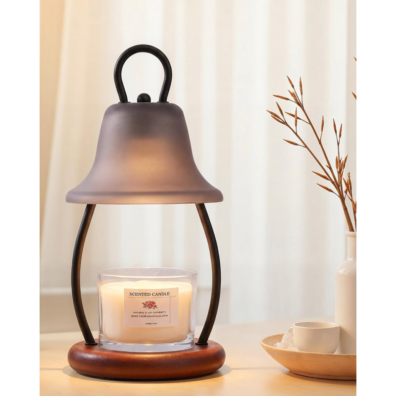 Lampe chauffe-bougie avec minuterie, intensité réglable, hauteur ajustable, noire