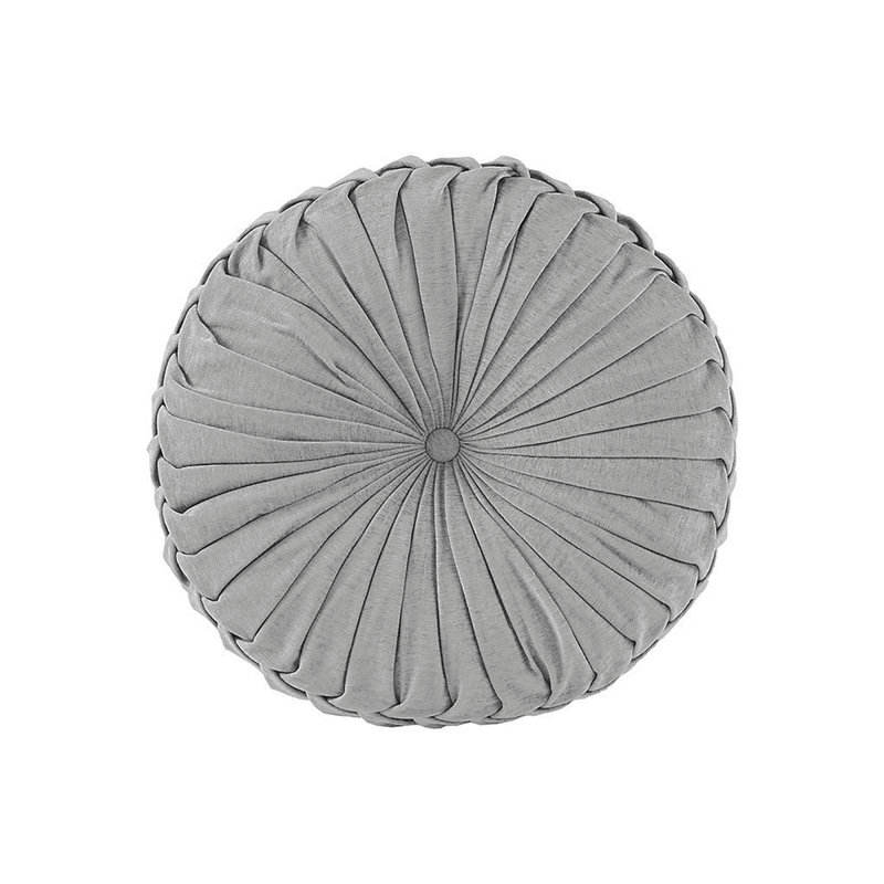 Poly Chenille Round Floor Pillow Cushion, Gray