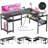 Mishaal L-Shaped Metal Base Computer Desk with Power Outlet-1528874085