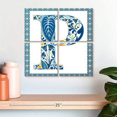 Keiri Floral Pattern Letter P