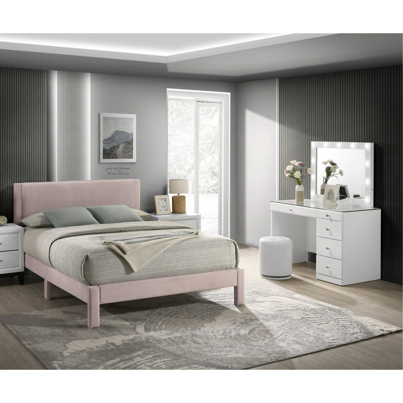 Meuble-lit 1pc, Lit simple, Rose