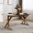 Abdulbaki Rectangular Solid Pine Farm Dining Table with Folding X-Style Legs