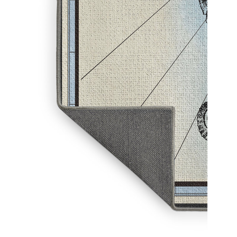 Tapis zone beige hippocampe, Rectangle 3 pi x 5 pi