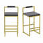 Ensemble de 2 tabourets de bar avec dossier et repose-pieds en velours à hauteur de comptoir pour îlot de cuisine-1268384945-1268384946
