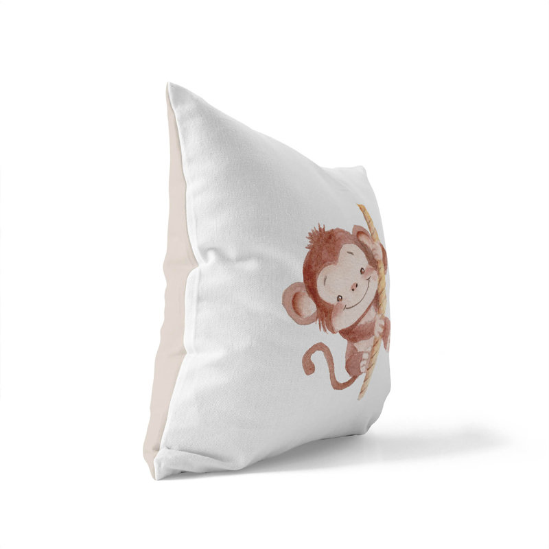 Coussin Monkey Fun, Carré 16 po