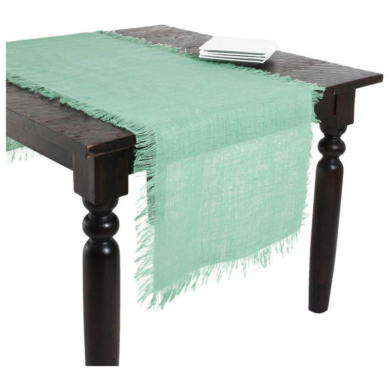 Furman Fringed Burlap Table Runner, 90" L x 20" W, Red