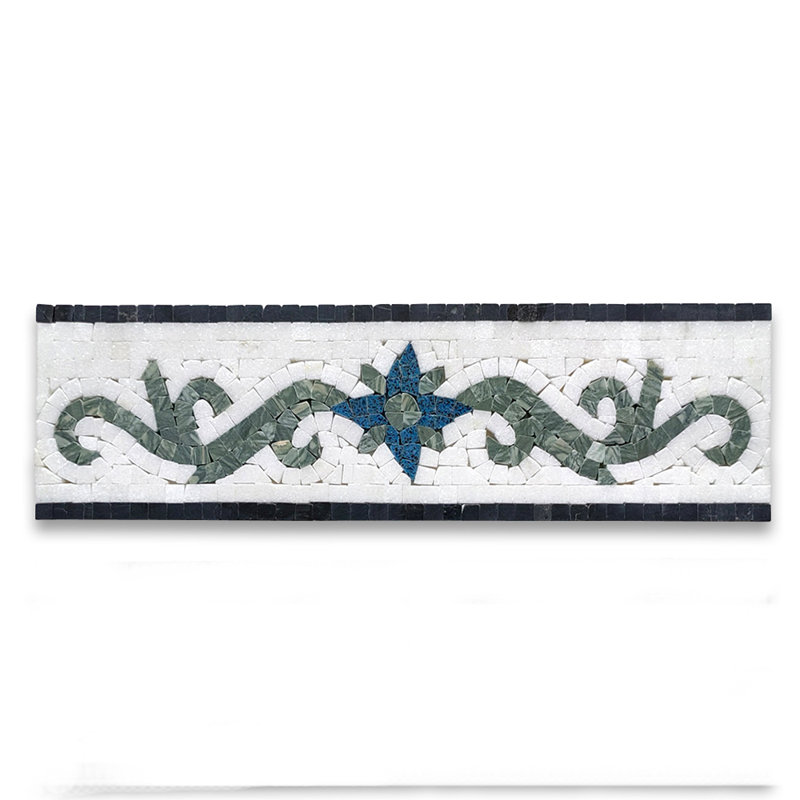 4.7 in. x 15.7 in. Polished Marble Tile