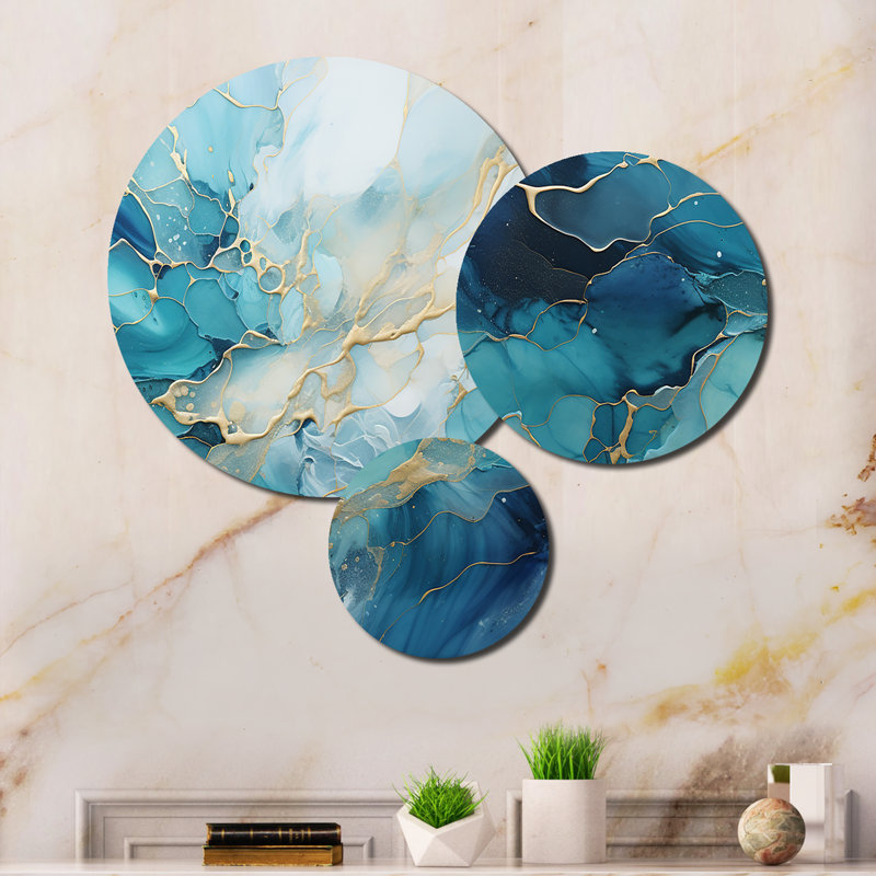 Oceanic Collage I Abstract Wall Decor on Metal
