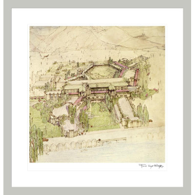 Arizona Biltmore Hotel. «Phoenix Arizona 1928» par Frank Lloyd Wright, impression giclée encadrée