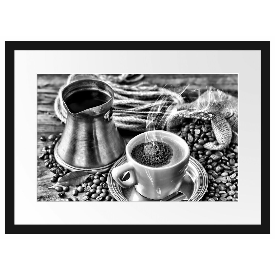 Gerahmtes Poster Kaffe Kaffeetasse Kaffee