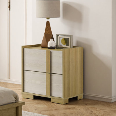 Table de chevet naturelle 23,25 po - Design moderne deux tons
