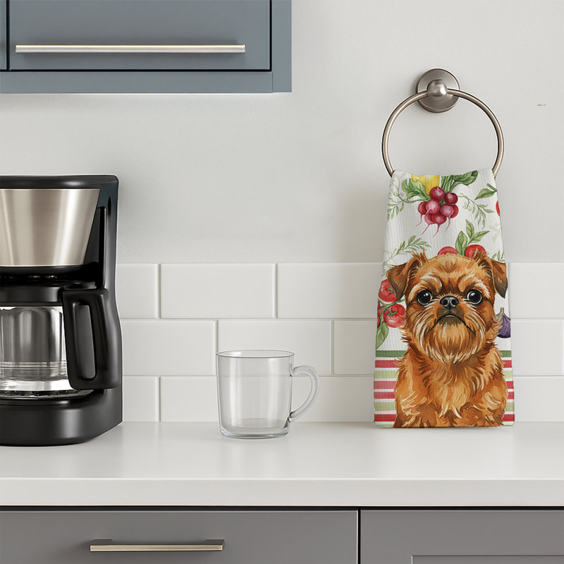 Belge Brussels Griffon Vegetables Kitchen Towel, Belge Brussels Griffon