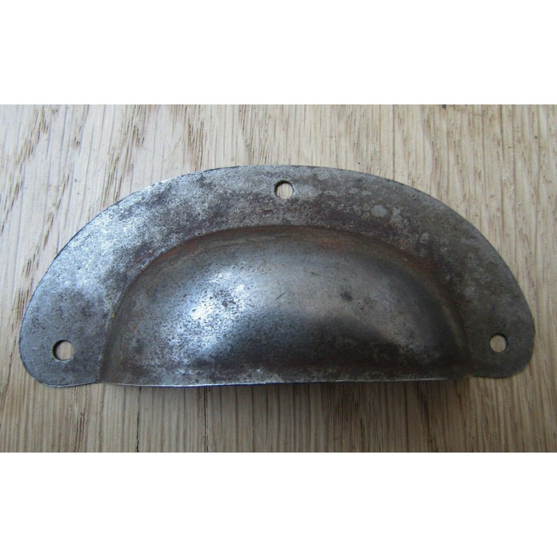Large Steel Cabinet Cup Handle Antique Iron, Natural