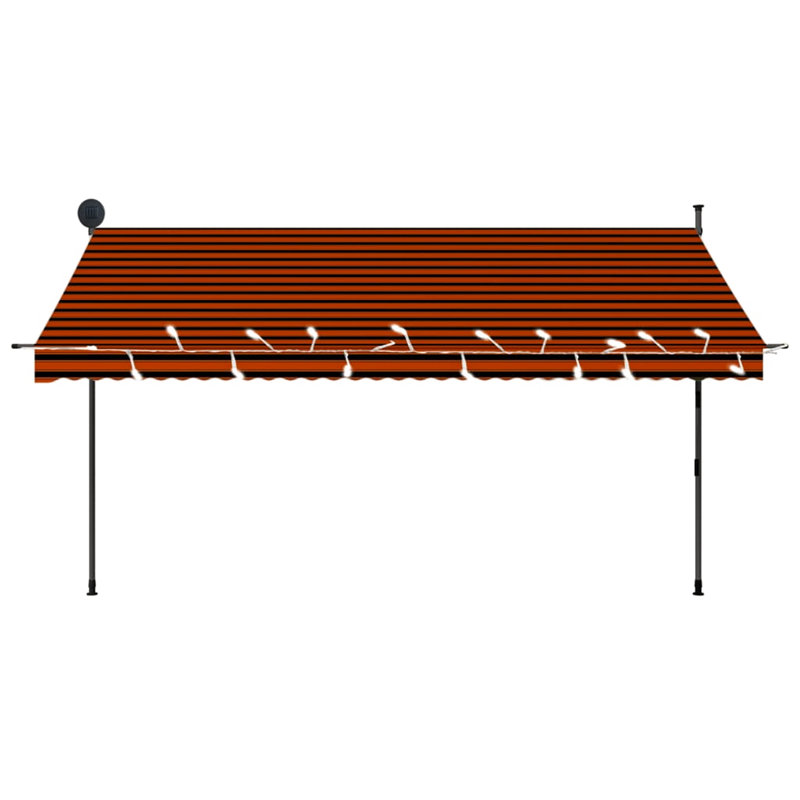 Dakota Fields 4cm W x 1.2cm D Fabric Orange/Brown Cover Retractable Patio Awning, Orange/Brown, 400cm W x 120cm D