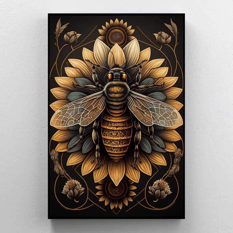 «Sunflowers and Bee», impression sur toile tendue, H 20 po x L 16 po x l 1,25 po