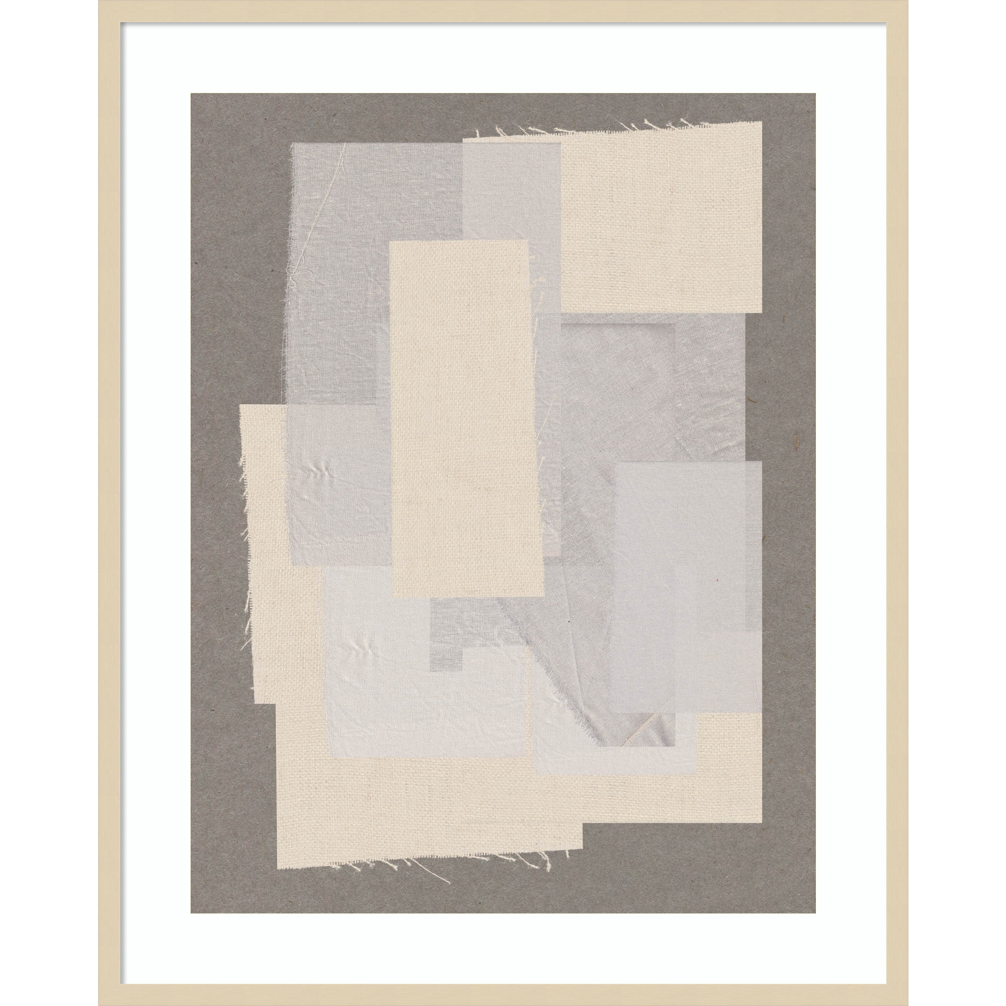 Fabric Pattern Collage No 7 by The MIUUS STUDIO Wood Framed Wall Art Print, 41" H x 33" W, Brown